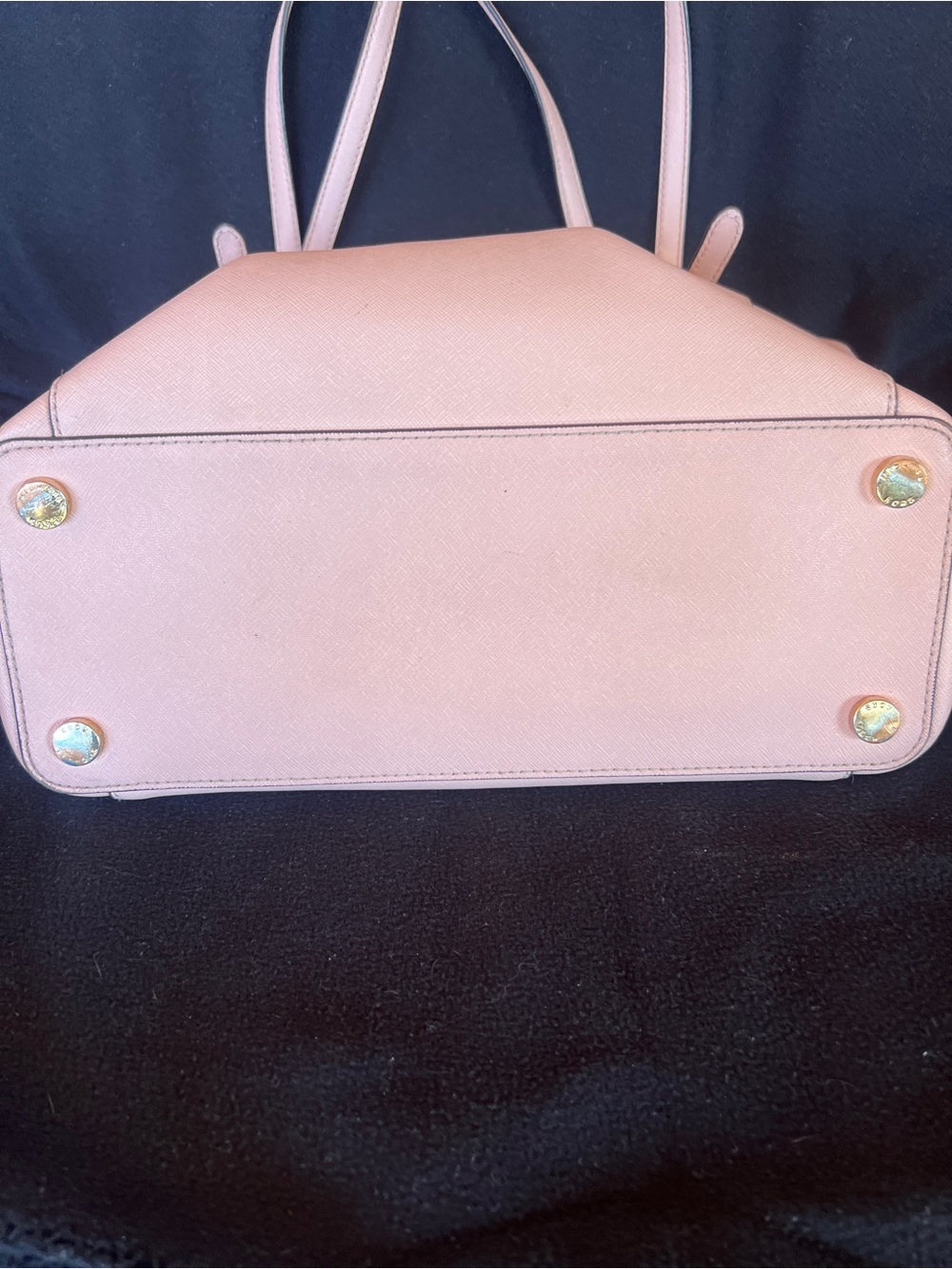 Michael Kors Pink Saffiano Satchel with Gold-Tone Feet